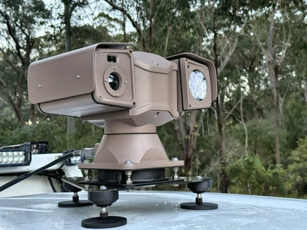 Feral Pro prototype head on a vehicle roof